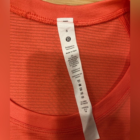 Lululemon pale raspberry swiftly tech, size 6 - Picture 3 of 4